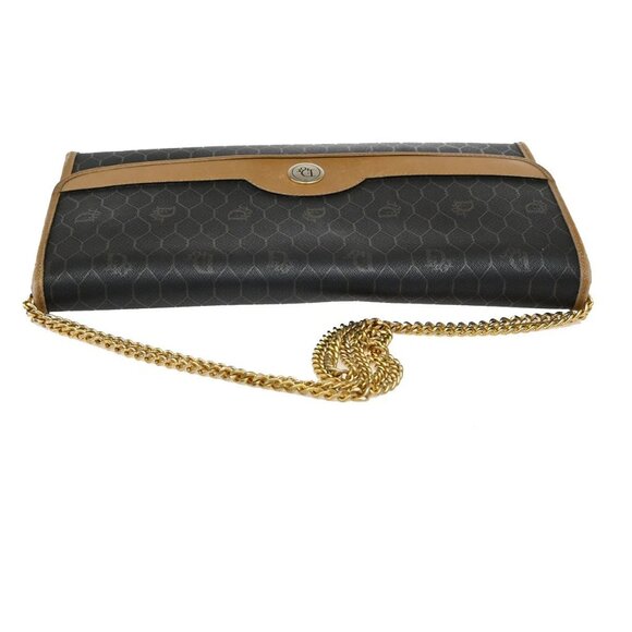 CHRISTIAN DIOR Logos Honeycomb Chain Shoulder Bag PVC Leather Brown Gold 69EF575 - Picture 5 of 13